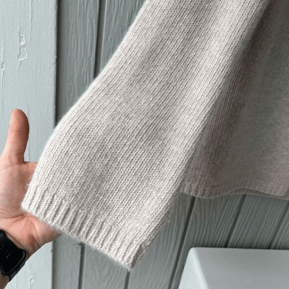 Sarah Spencer Lambswool Angora Cardigan Cable Collar Beige Button Sweater S - Picture 5 of 11